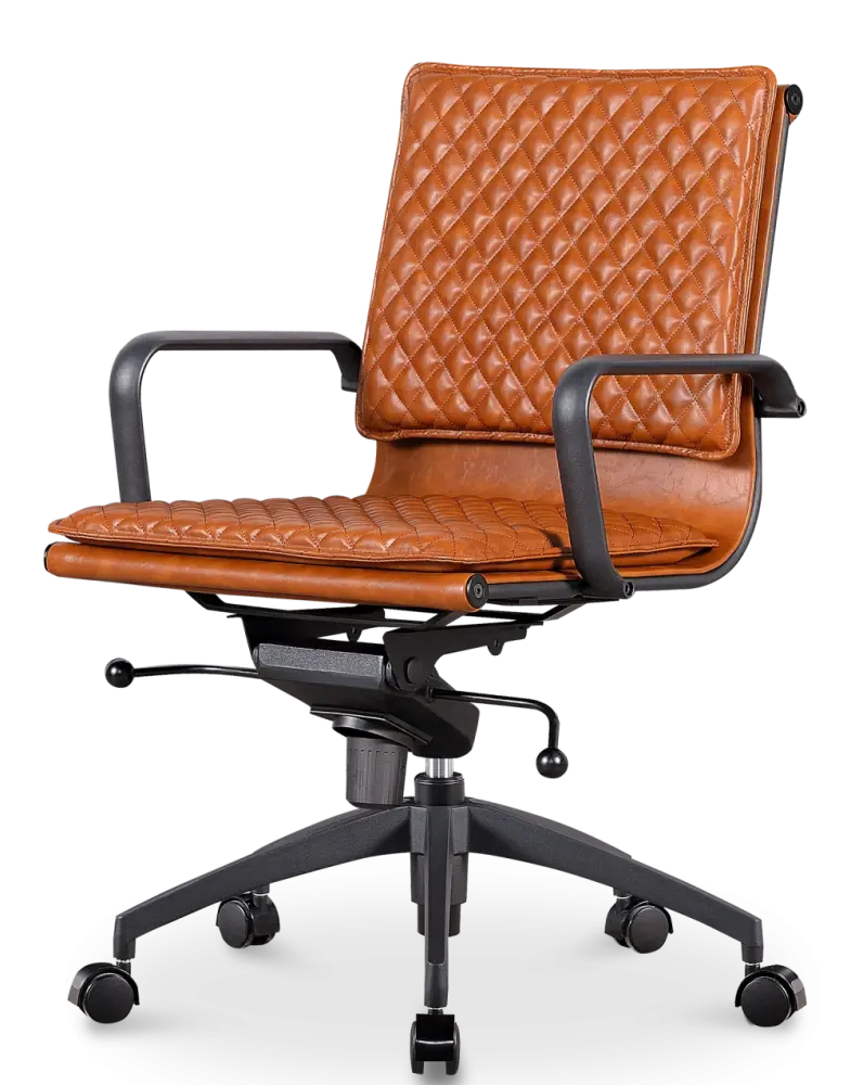Diamond Softpad Bureaustoel Cognac | Lage Rug