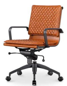Diamond Softpad Bureaustoel Cognac | Lage Rug