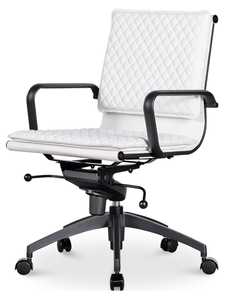Diamond Softpad Bureaustoel Wit | Lage Rug