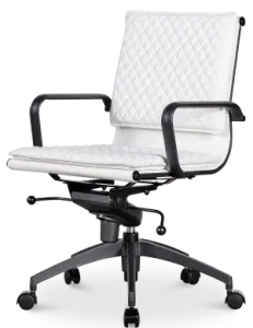 Diamond Softpad Bureaustoel Wit | Lage Rug