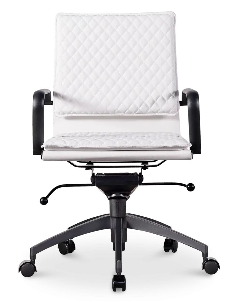 Diamond Softpad Bureaustoel Wit | Lage Rug