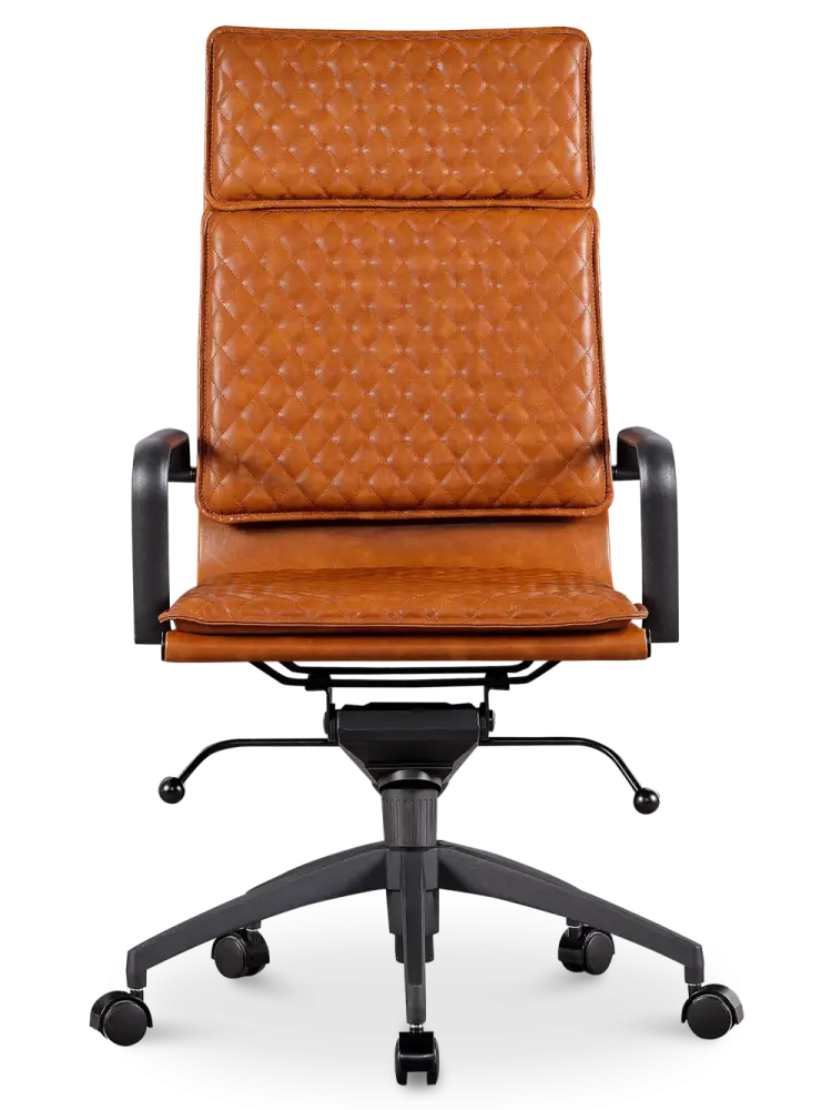 Diamond Softpad Bureaustoel Cognac | Hoge Rug