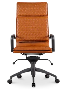 Diamond Softpad Bureaustoel Cognac | Hoge Rug