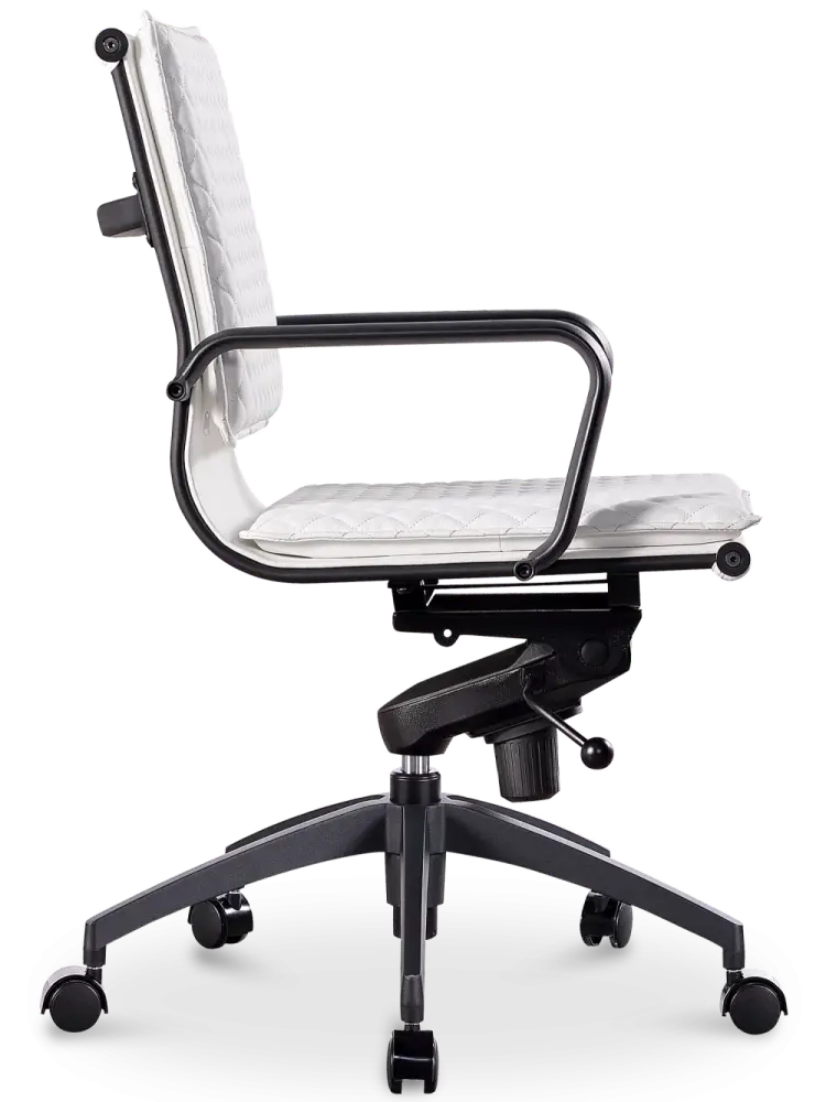 Diamond Softpad Bureaustoel Wit | Lage Rug