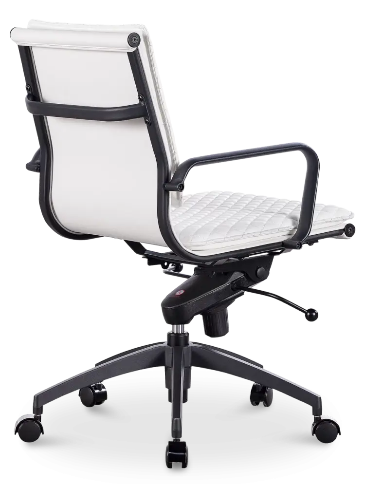 Diamond Softpad Bureaustoel Wit | Lage Rug