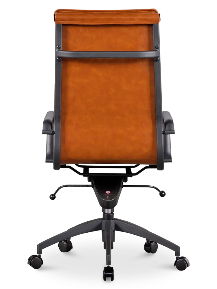 Diamond Softpad Bureaustoel Cognac | Hoge Rug