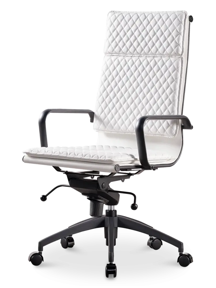 Diamond Softpad Bureaustoel Wit | Hoge Rug