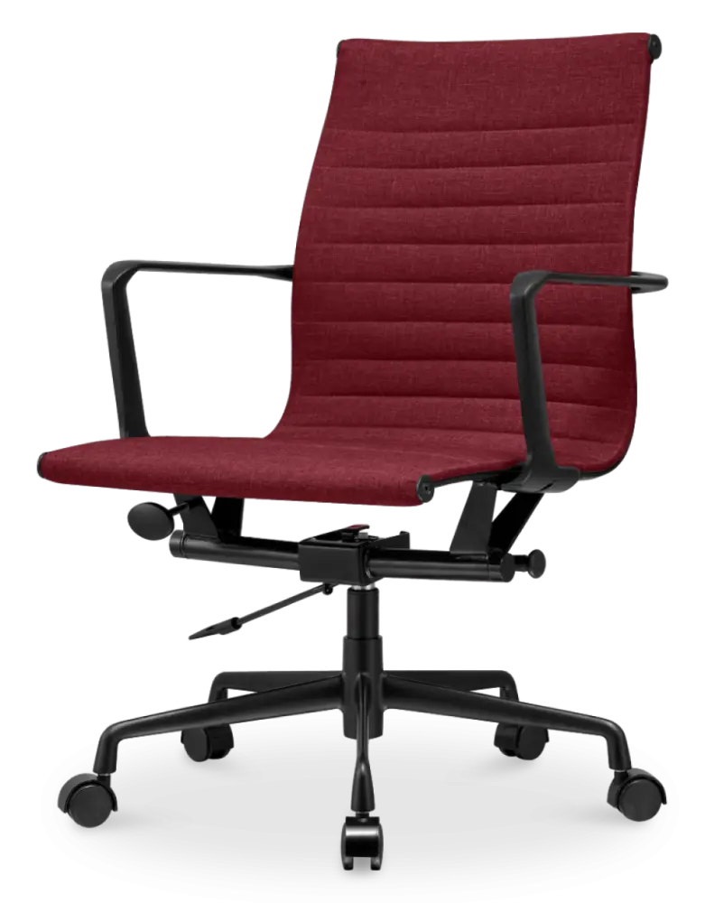 Cavel CD 117 Bureaustoel Rood Linnen | Zwart Frame