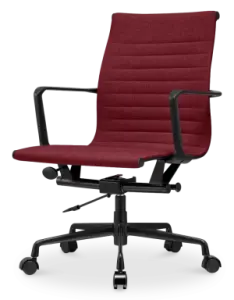 Cavel CD 117 Bureaustoel Rood Linnen | Zwart Frame