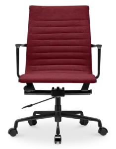 Cavel CD 117 Bureaustoel Rood Linnen | Zwart Frame