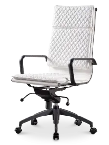 Diamond Softpad Bureaustoel Wit | Hoge Rug