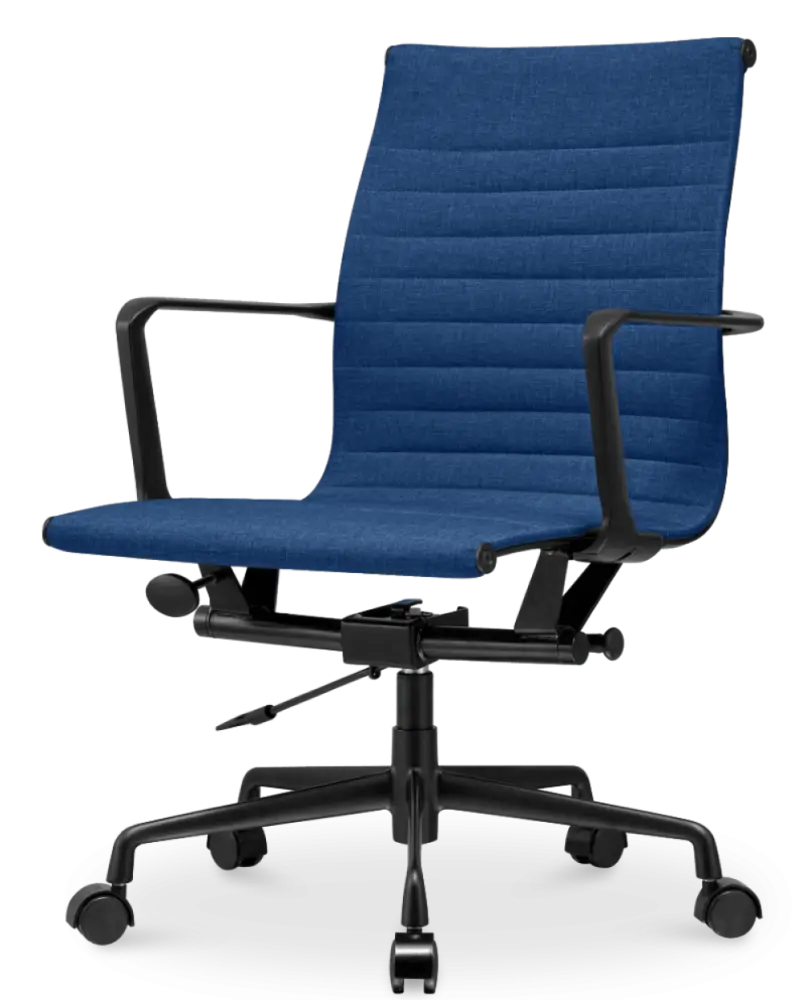 Cavel CD 117 Bureaustoel Blauw Linnen | Zwart Frame