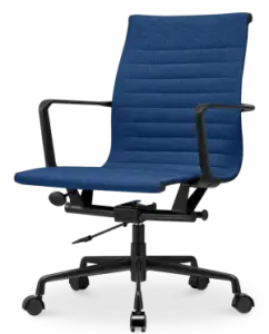 Cavel CD 117 Bureaustoel Blauw Linnen | Zwart Frame