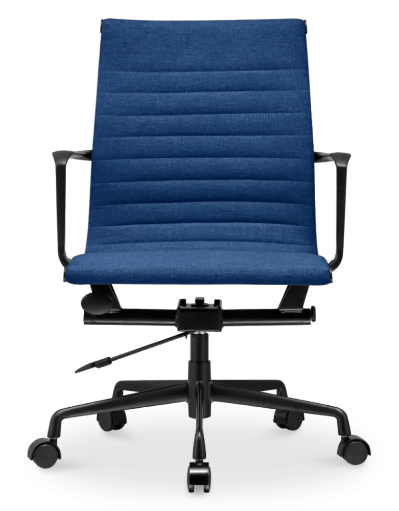 Cavel CD 117 Bureaustoel Blauw Linnen | Zwart Frame