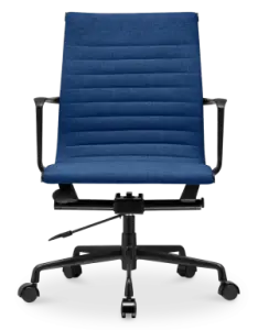Cavel CD 117 Bureaustoel Blauw Linnen | Zwart Frame