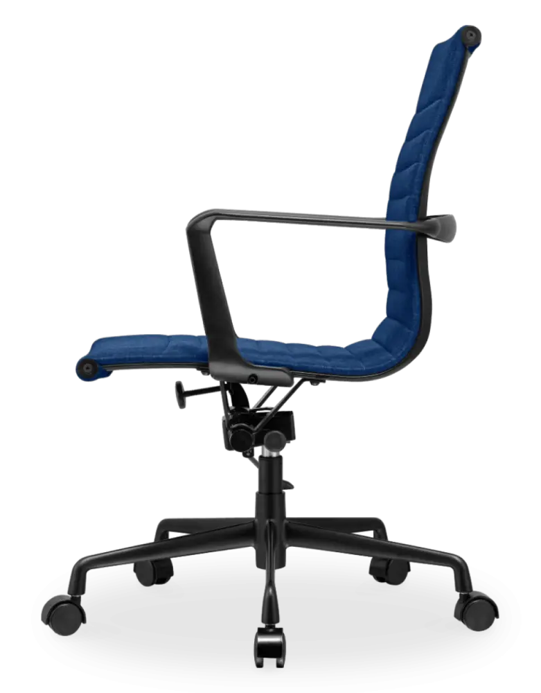 Cavel CD 117 Bureaustoel Blauw Linnen | Zwart Frame