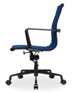 Cavel CD 117 Bureaustoel Blauw Linnen | Zwart Frame