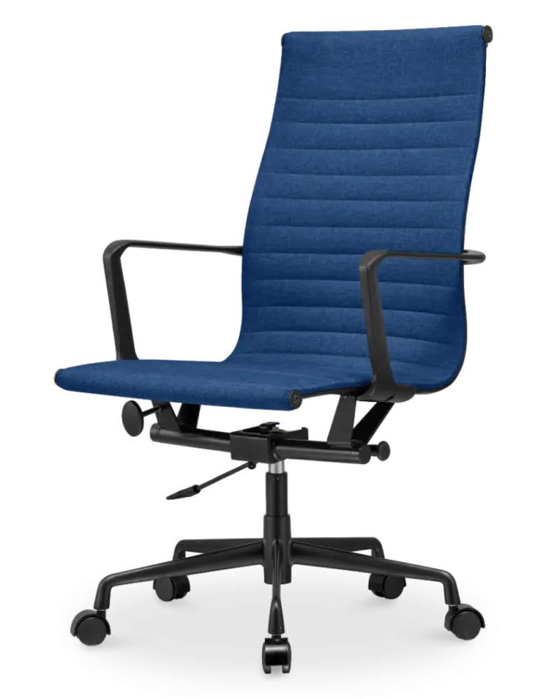 Cavel CD 119 Bureaustoel Blauw Linnen | Zwart Frame