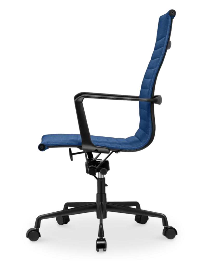 Cavel CD 119 Bureaustoel Blauw Linnen | Zwart Frame