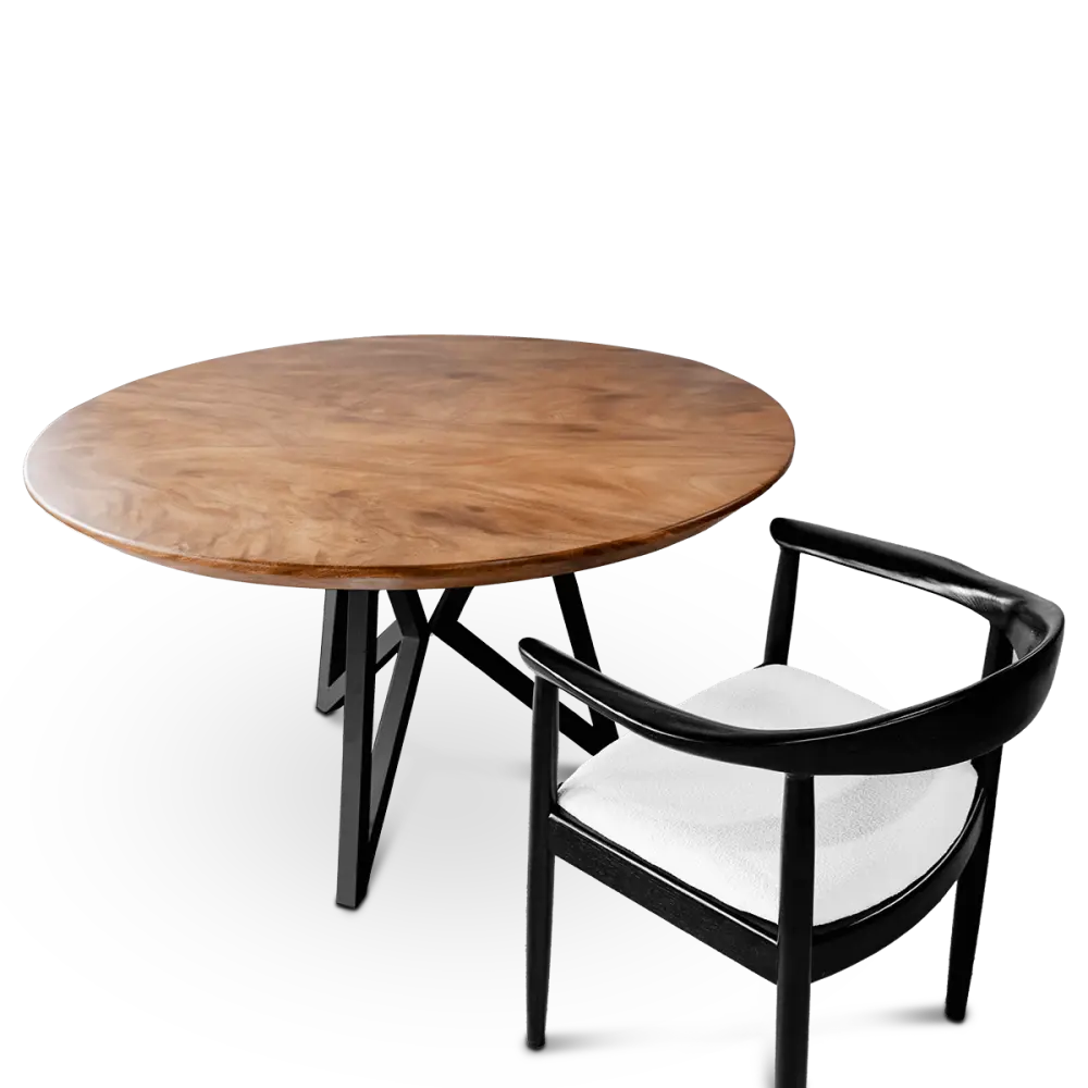 Cavel Ronde Notenhouten Tafel