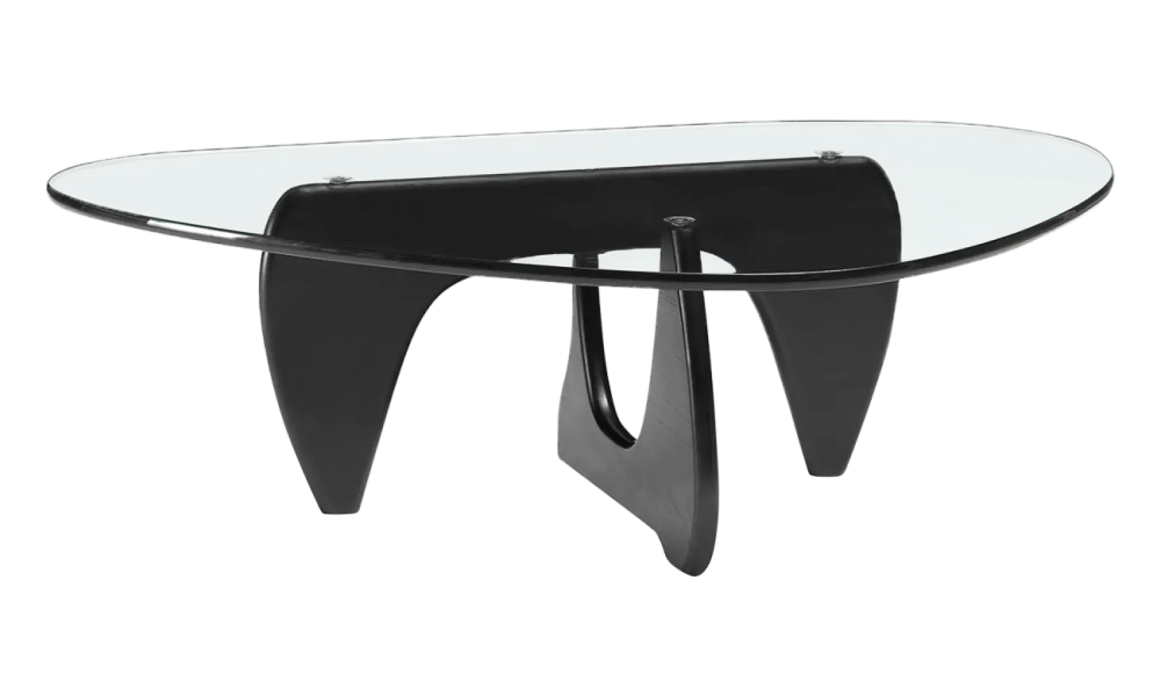 Japandi Salontafel Sabi | Glazen Blad | Zwart Onderstel
