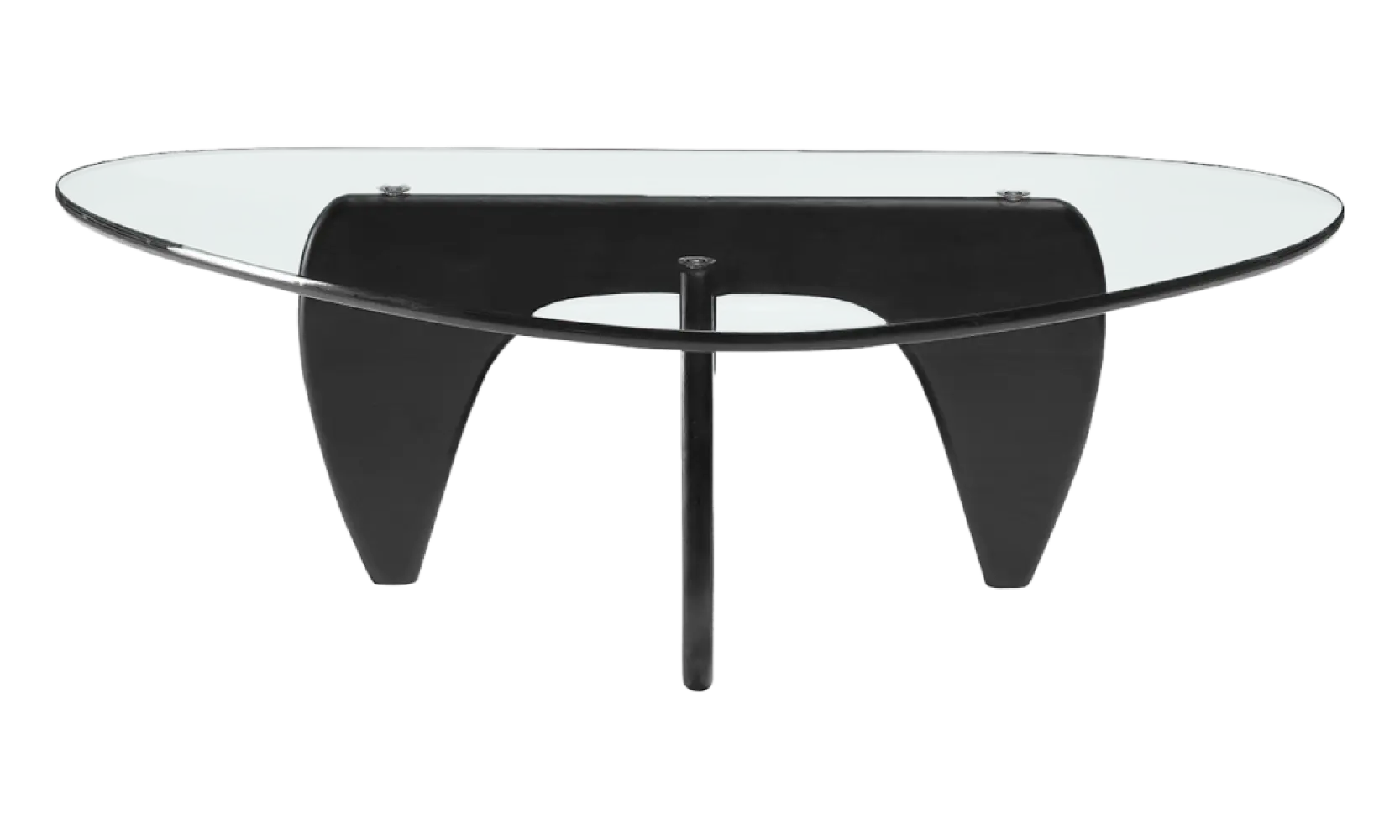 Japandi Salontafel Sabi | Glazen Blad | Zwart Onderstel