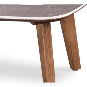 Salontafel Baron Deens Ovaal Antraciet Keramiek | Walnoot Poten