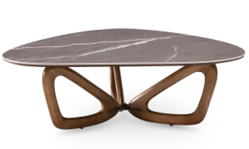 Japandi Salontafel Butterfly | Antraciet Keramiek | Walnoot Onderstel