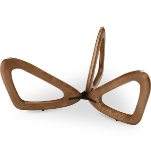 Japandi Salontafel Butterfly | Antraciet Keramiek | Walnoot Onderstel