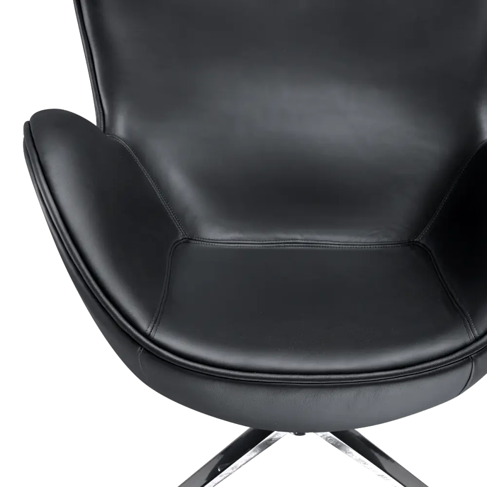 Flag Chair Zwart Leer