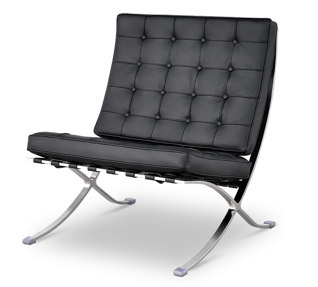Paviljoen Chair XL Zwart Leer