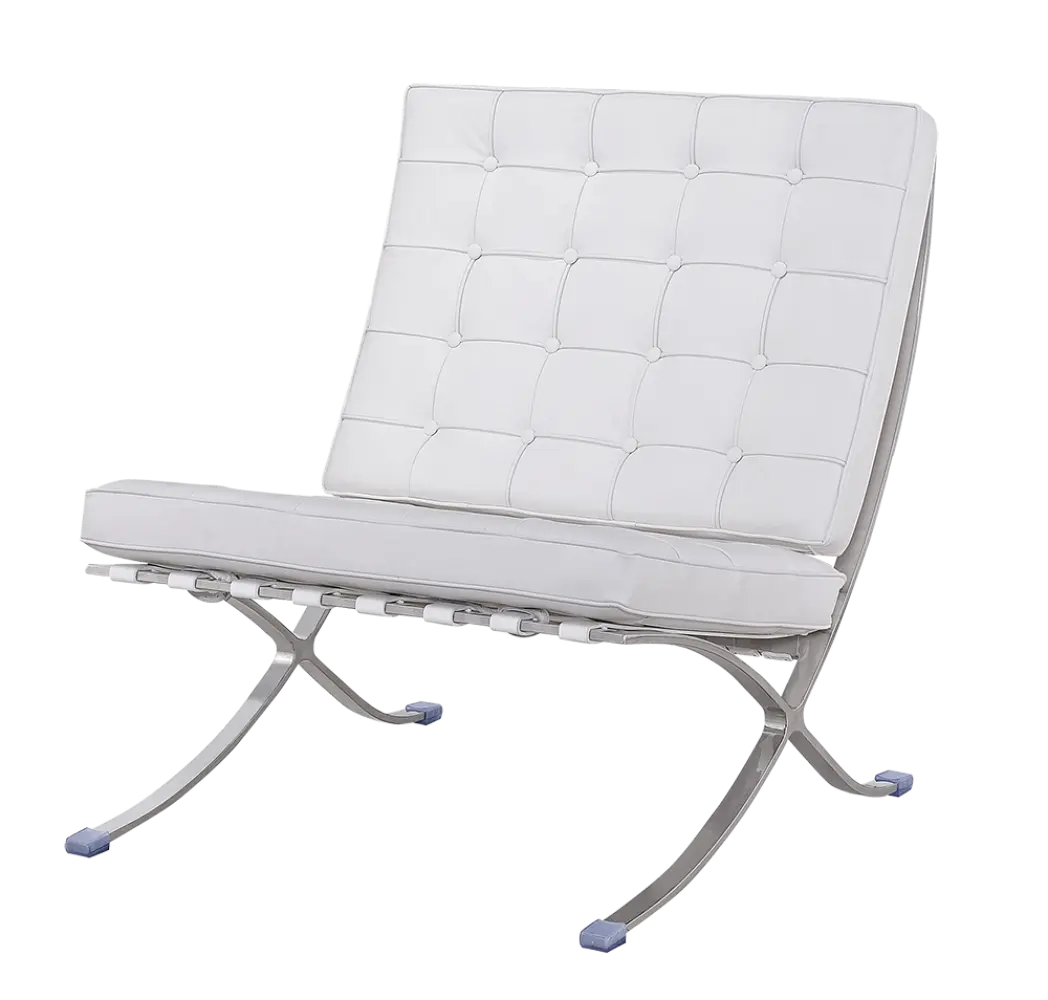 Barcelona Chair XL Wit Leer