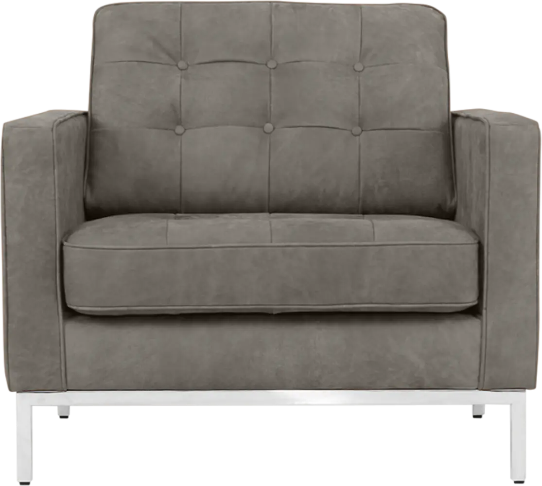 Italo Chair Elegant Silver/Grey Velvet