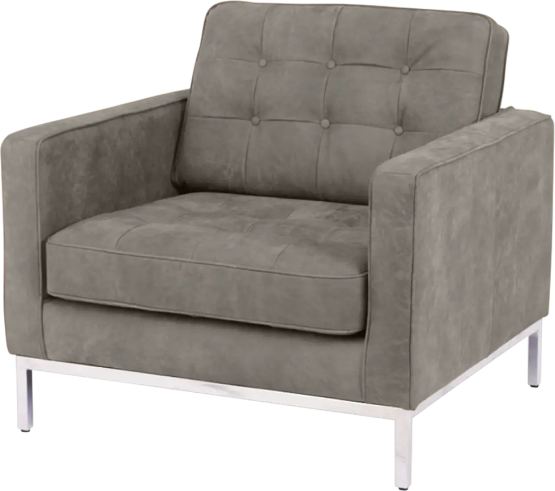 Italo Chair Elegant Silver/Grey Velvet