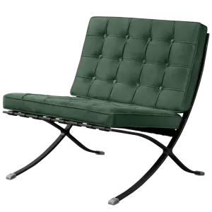 Barcelona Chair Groen Velvet | Zwart Frame