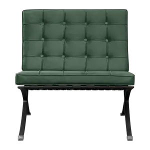 Barcelona Chair Groen Velvet | Zwart Frame
