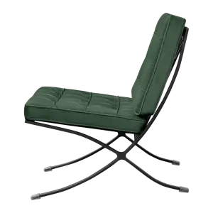 Barcelona Chair Groen Velvet | Zwart Frame