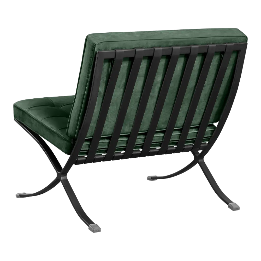 Barcelona Chair Groen Velvet | Zwart Frame