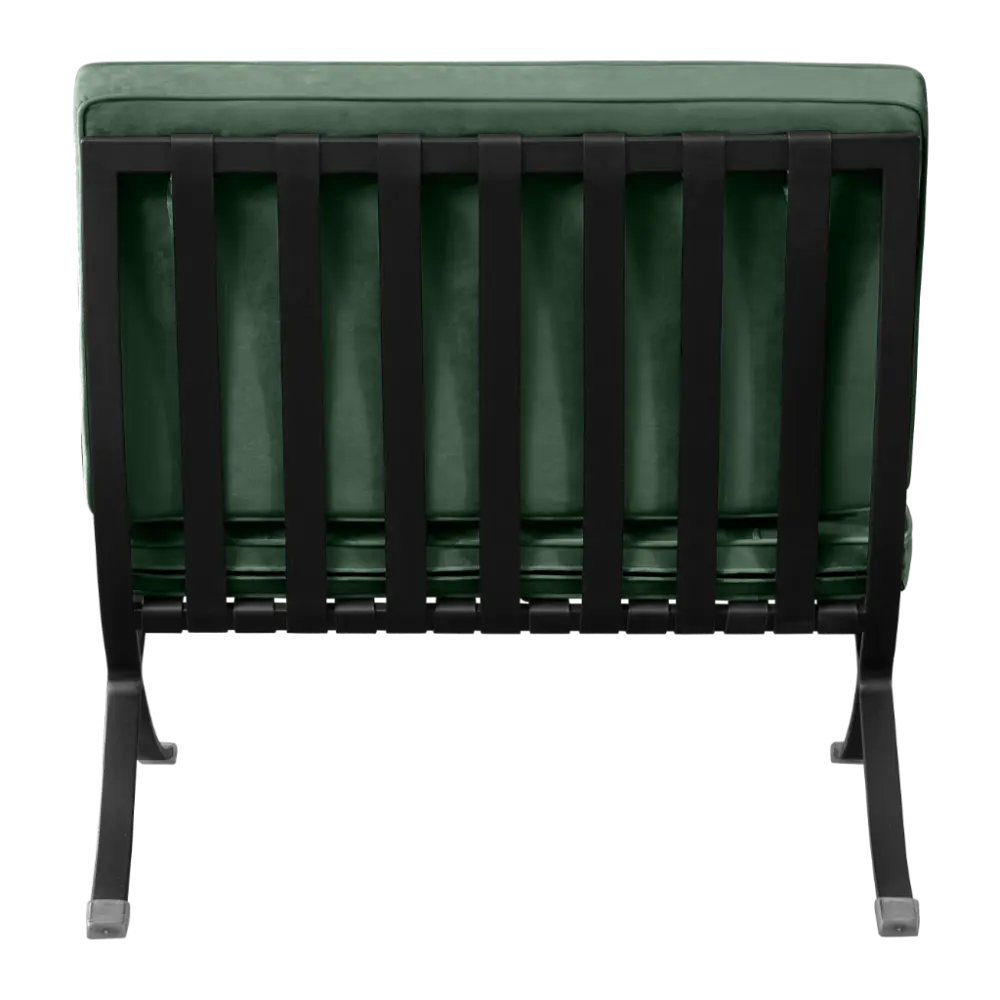 Barcelona Chair Groen Velvet | Zwart Frame