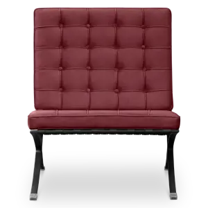 Paviljoen Chair XL Rood Velvet Set | Inclusief Voetenbank | Zwart Frame