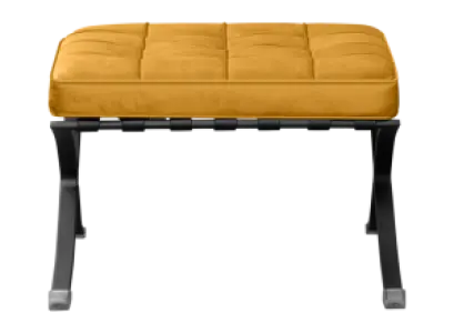 Paviljoen Chair XL Oker Velvet Set | Inclusief Voetenbank | Zwart Frame