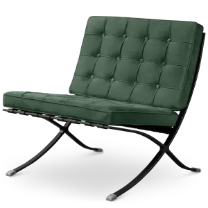 Paviljoen Chair Groen Velvet | Zwart Frame