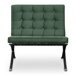 Paviljoen Chair Groen Velvet | Zwart Frame