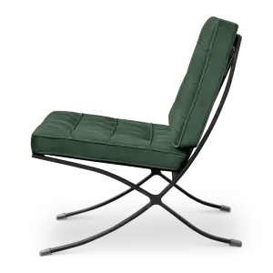 Paviljoen Chair Groen Velvet | Zwart Frame