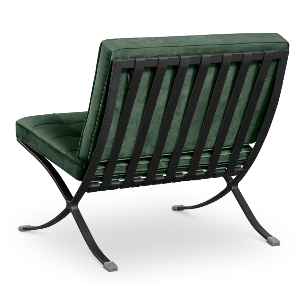 Paviljoen Chair Groen Velvet | Zwart Frame