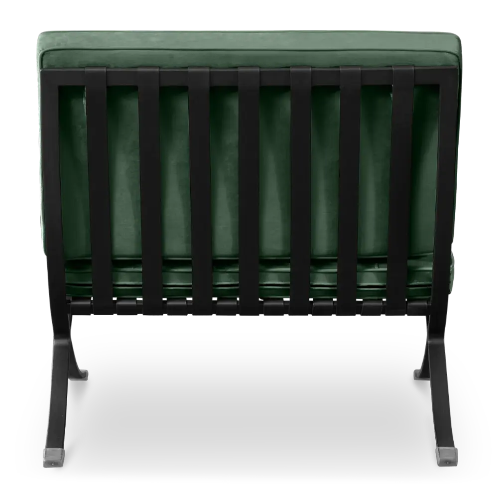 Paviljoen Chair Groen Velvet | Zwart Frame