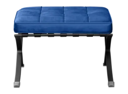 Paviljoen Ottoman Blauw Velvet | Zwart Frame