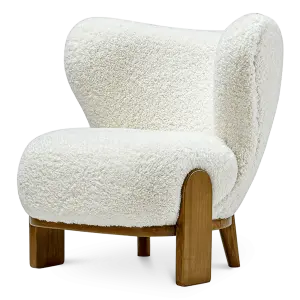 Little Kita Fauteuil Wit | Walnoot Pootjes