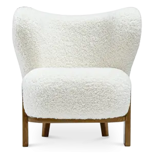 Little Kita Fauteuil Wit | Walnoot Pootjes