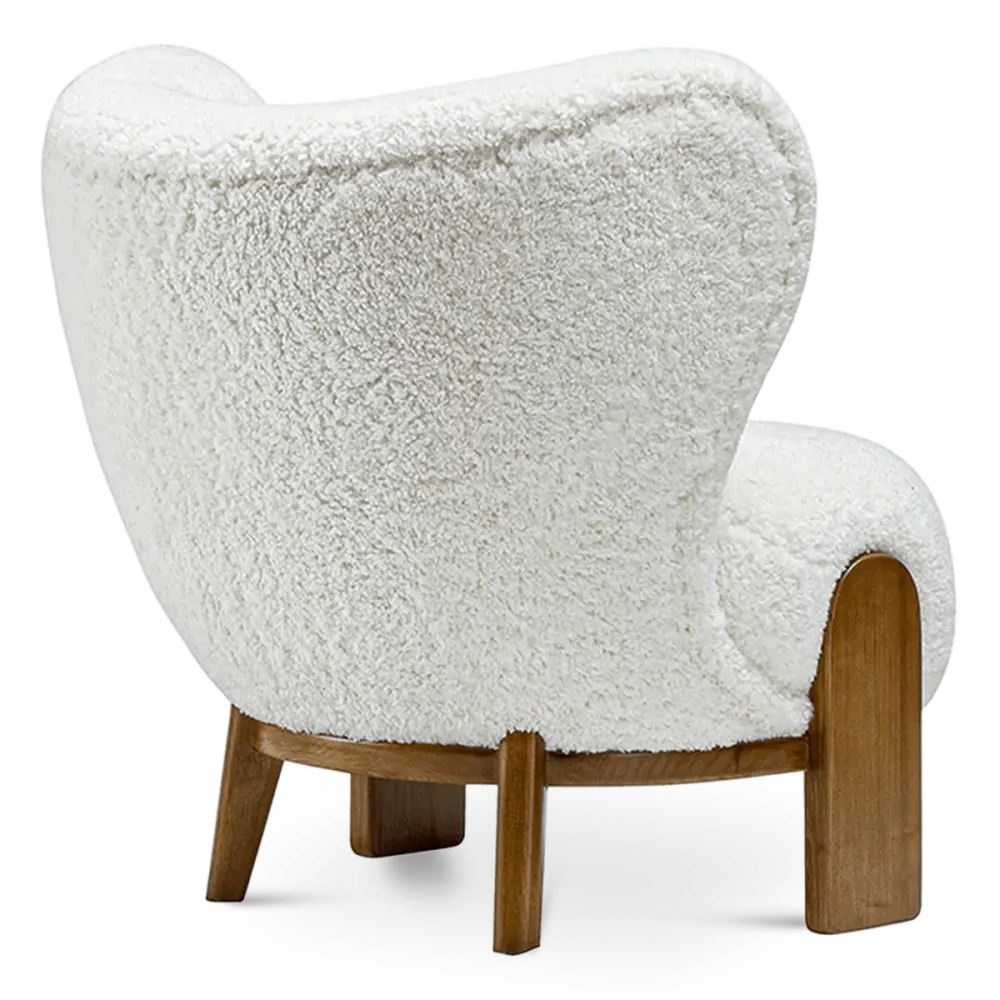 Little Kita Fauteuil Wit | Walnoot Pootjes